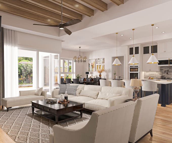 design and render realistic 3d interior, exterior, floor plan