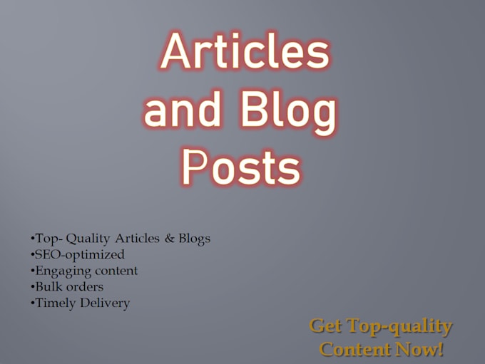 write blogposts online content and high quality articles