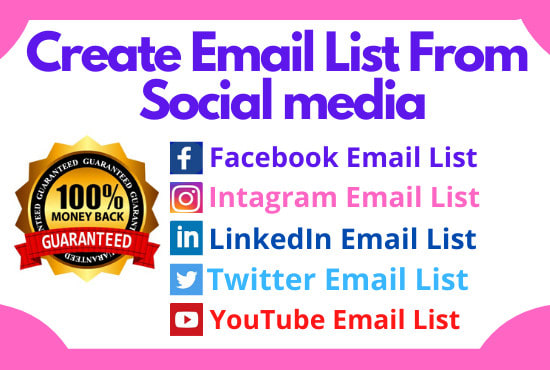 web research,email list,social media and lead generation your business