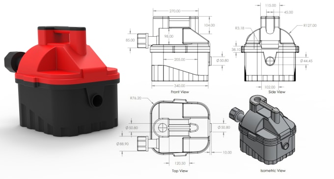 create 3d cad models and technical drawings using solidworks