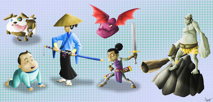 illustrate cartoon style characters