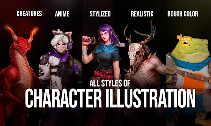 paint character concept art and illustration for you