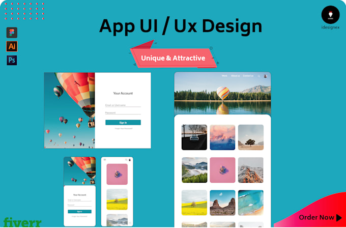 Create beautiful ui ux design for your website by Idesignex | Fiverr