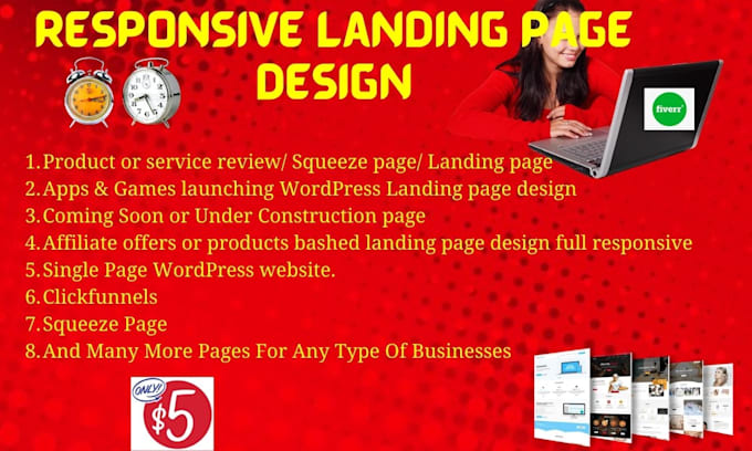 do responsive sales funnel, clickfunnels landing page or sales page design