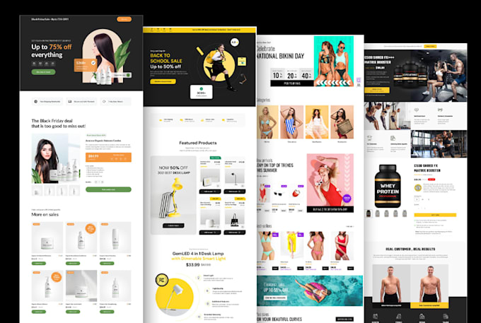 design landing pages using wix, kajabi, unbounce, gohighlevel, webflow, shopify