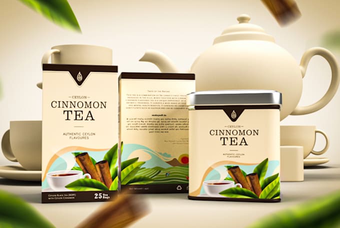 design a modern food product packaging label with 3d image