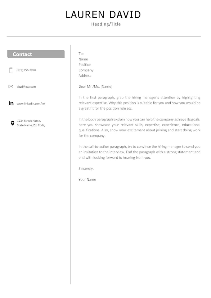 build or modify resume, cv, cover letter, and linkedin