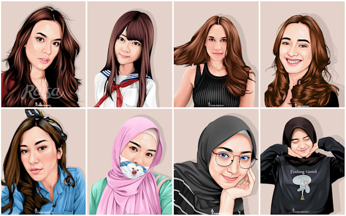 create amazing vector portrait from your picture in 24 hour