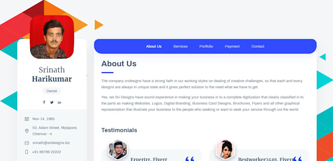 design a digital bizcard that acts as your mini website