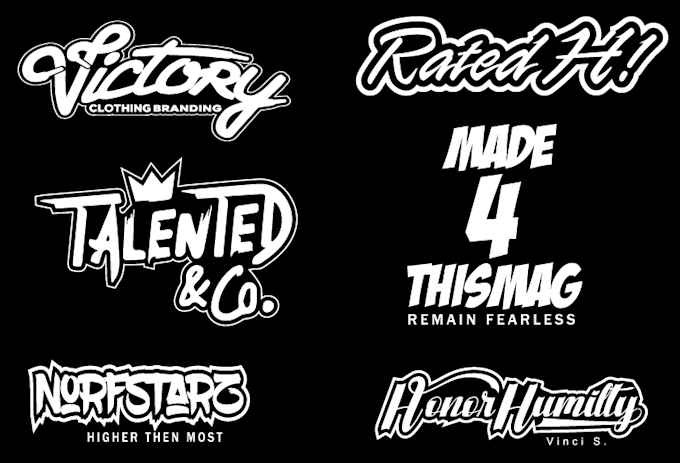Design lettering typography logo, brand, clothing, urban