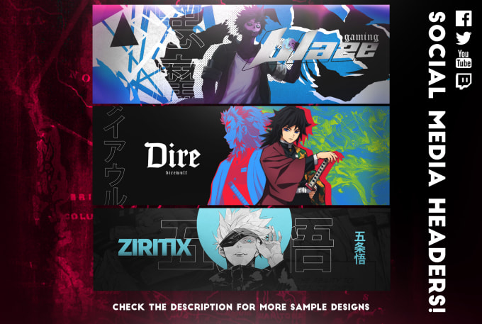 Find the best global talent. | Gaming banner, Cool anime backgrounds,  Youtube banner design