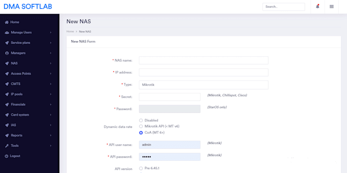create a theme for dmasoftlab radius manager