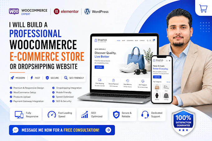 build a professional woocommerce ecommerce store or dropshipping website