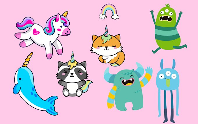 make illustrations and cute drawings for children books
