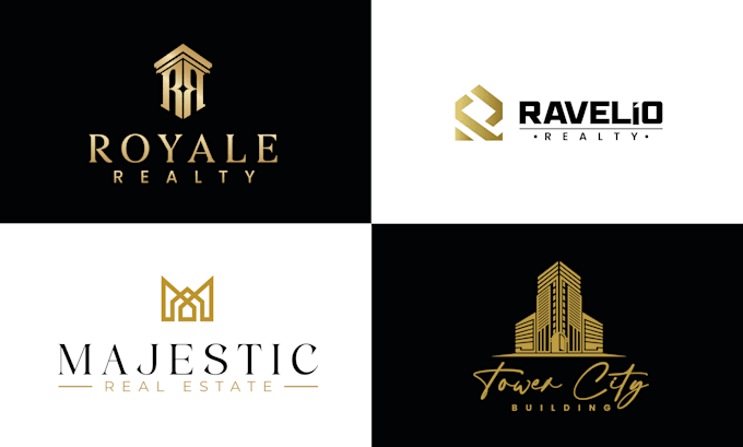 design luxury real estate logo and modern realtor branding