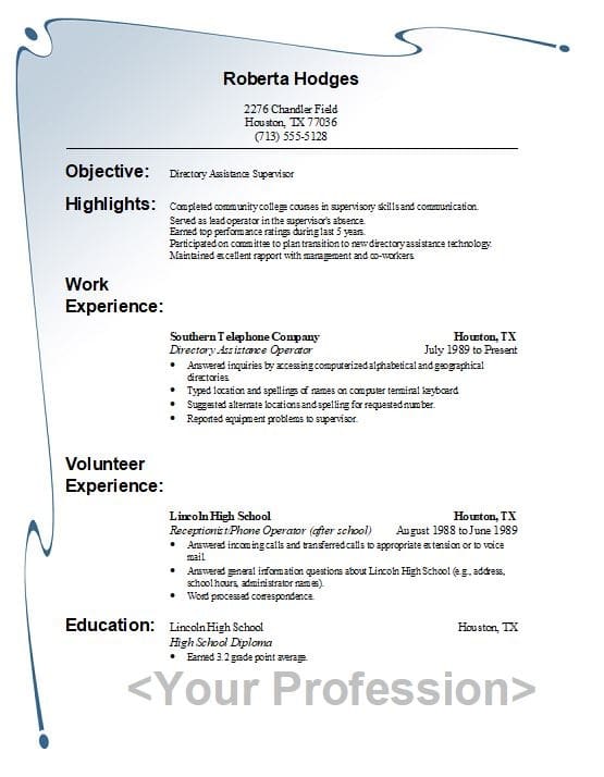 create a professional resume with bonus cover letter