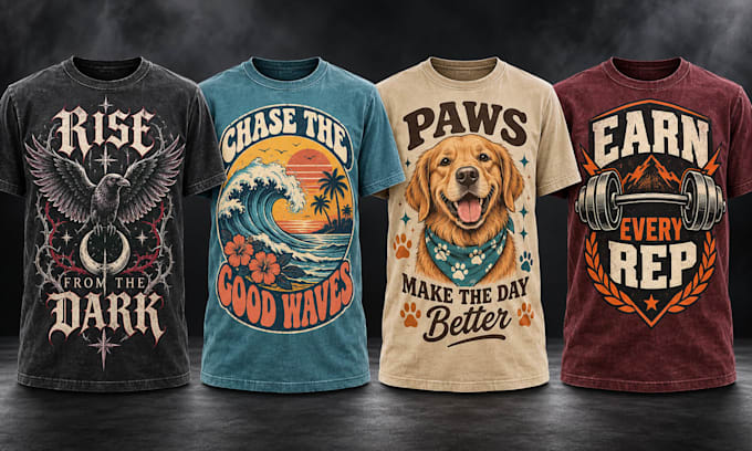 design detailed vintage retro t shirt artwork for apparel and merch