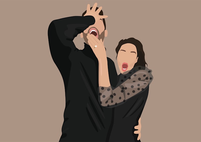 draw couple portrait illustration