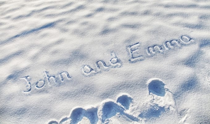 write your text on the snow
