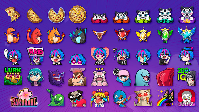 make amazing twitch emotes and sub badges in bulk for you