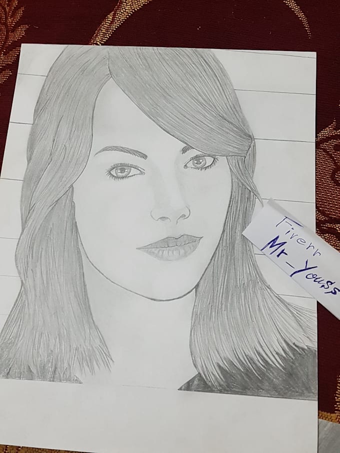 Draw realistic portrait using pencil by Mr_youss | Fiverr