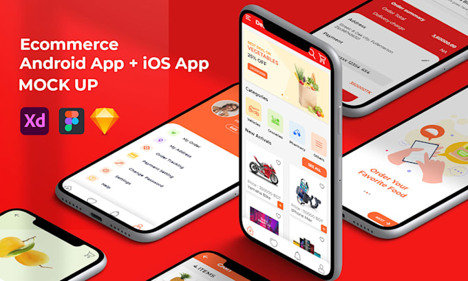 design android and ios app UI with interactive mockups