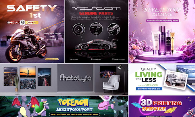 design design web banners, posters, sliders and headers