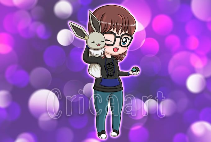 draw your cute chibi anime cartoon character portrait or nft