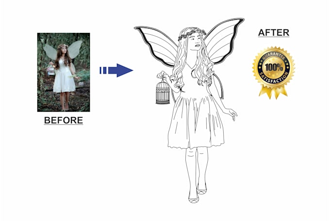 trace any photo into a coloring book page