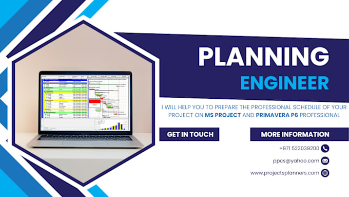be your planning engineer to prepare the schedule in primavera p6