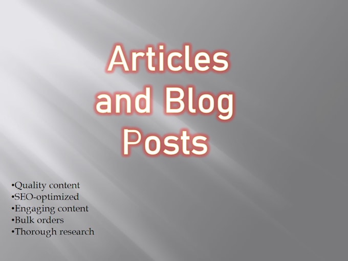 write quality SEO articles and blog posts