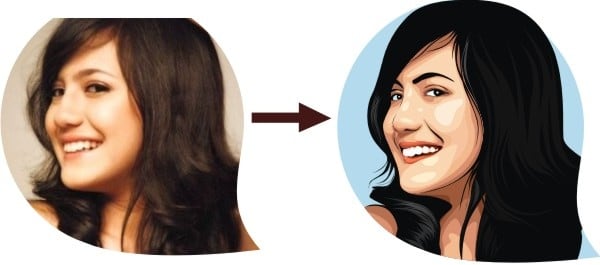 draw vector cartoon potrait