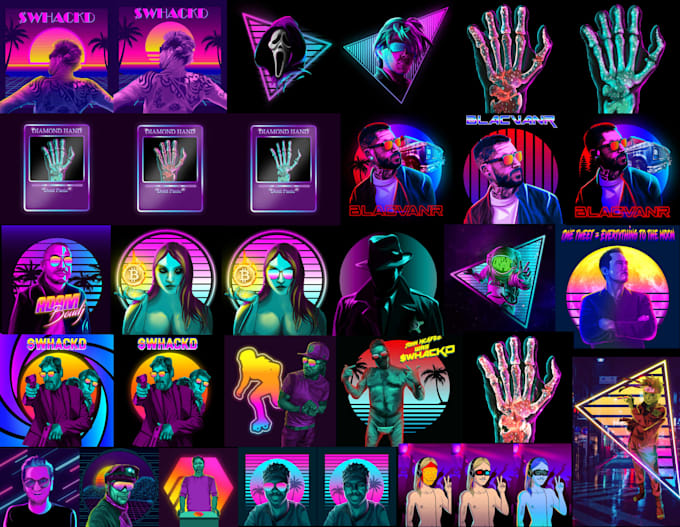 do vaporwave retrowave illustration with my style