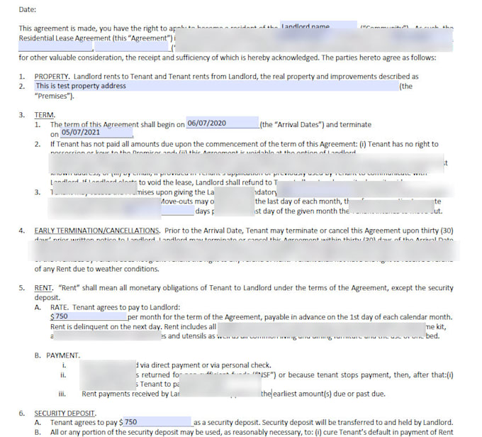 Draft a professional lease contract lease agreement rent agreement by