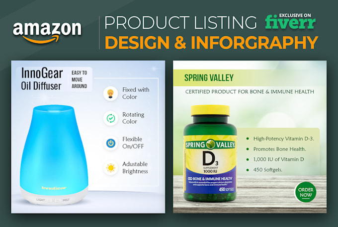 design amazon product listing infographic