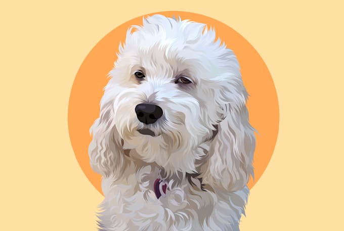 draw a custom cartoon pet portrait from your dog or cat photo