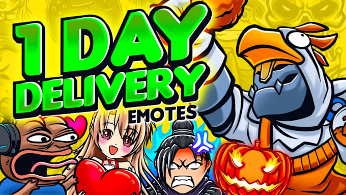 create twitch discord emotes in 24 hour fast quick delivery one day