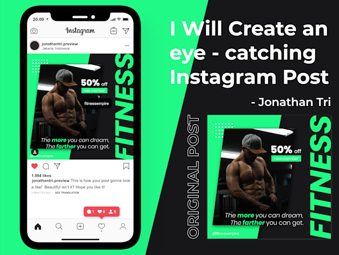 Create an eye catching instagram post by Jonathantric Fiverr