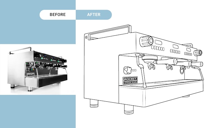 create a clean vector line art illustration for a product, patent, or cnc