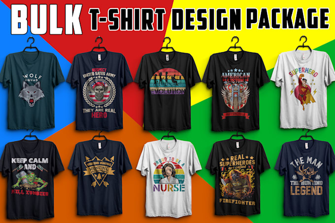Do custom graphic bulk typography t shirt design for pod business by ...
