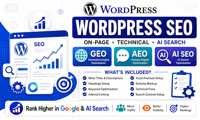 do wordpress on page SEO and onpage ai optimization with GEO and aeo