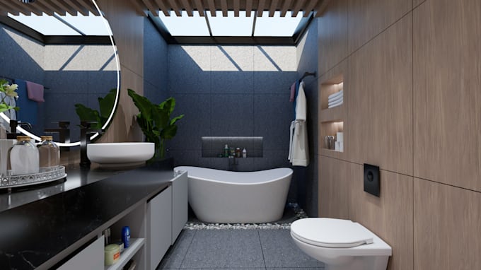 3d bathroom design with renders