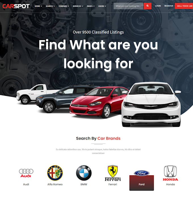 create wordpress automotive car dealership or rental website