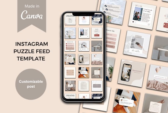 Design puzzled template for your instagram feed by Acomdesain | Fiverr