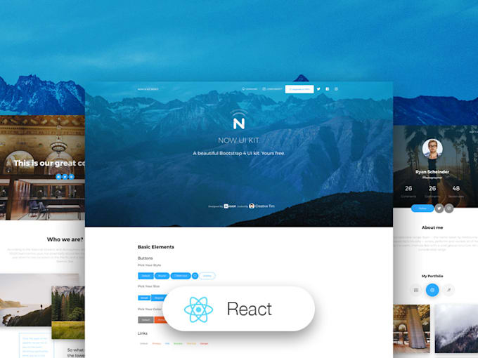 develop a react web app UI with API integration