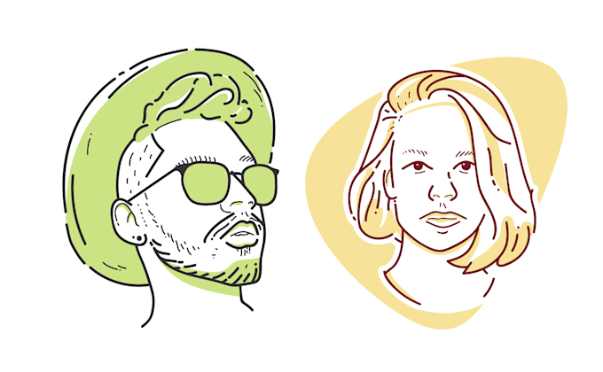 draw minimalist line art portrait from photo