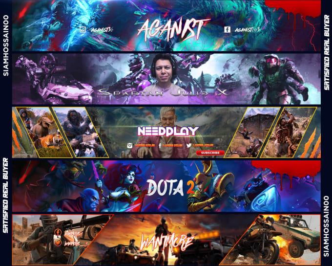 Design a youtube banner, gaming banner, and logo in 12hrs by ...