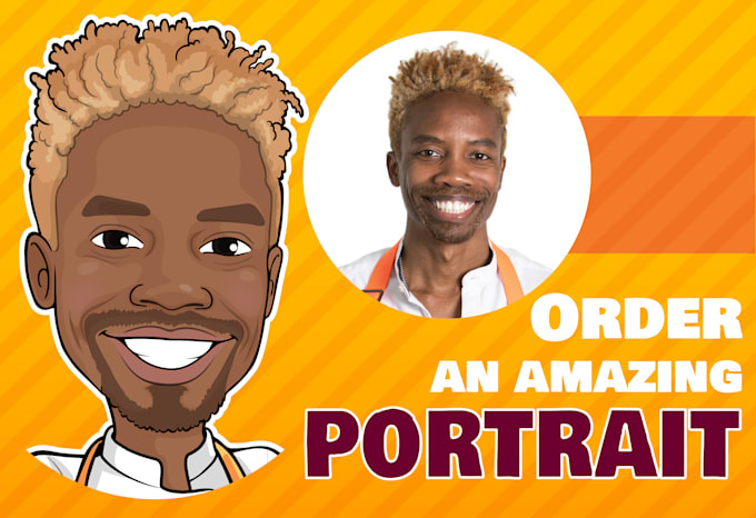 draw avatar in  cartoon vector caricature portrait