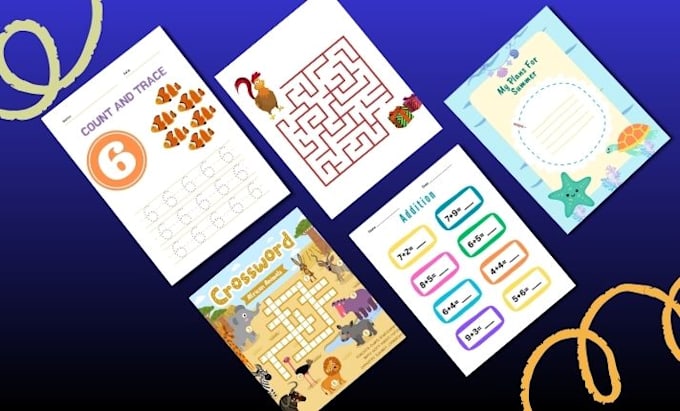 design  kindergarten ,preschool worksheet and activity books