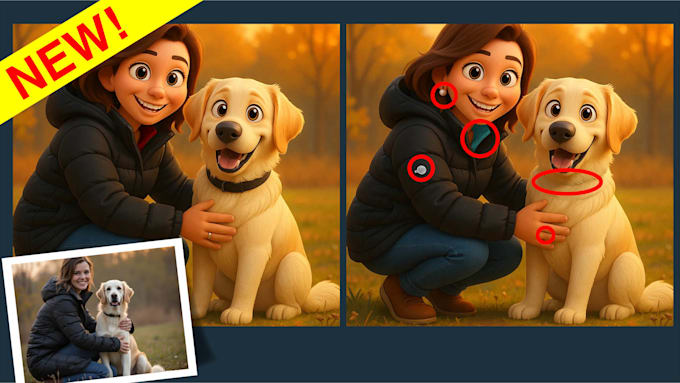 make your photo a cartoon with a spot the difference challenge